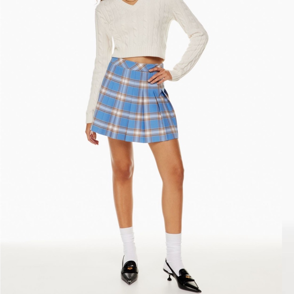 COPY - Sunday Best Olive Mini Pleated Skirt EUC)